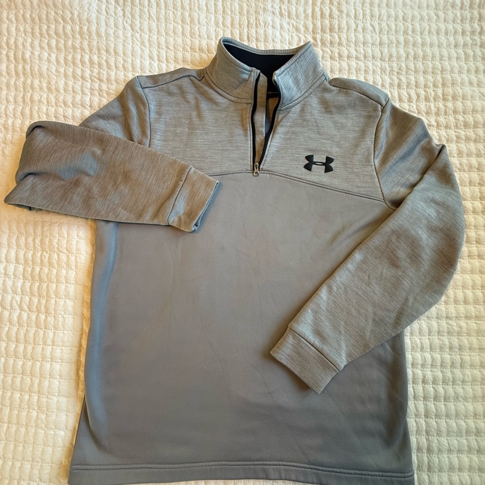 Under Armour Black and Gray Fleece Pullover